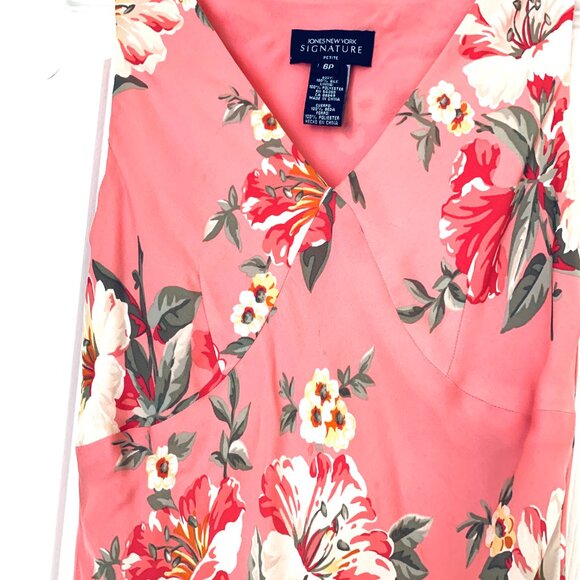 SILK MIDI DRESS Lined Sleeveless JONES NY SIGNATURE PETITE Sz 6 P - Picture 2 of 14